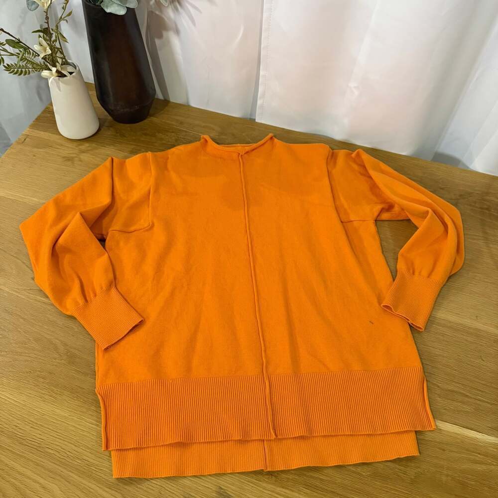Mock neck long sleeve soft & cozy lounge sweater orange Women’s Medium - Picture 6 of 8